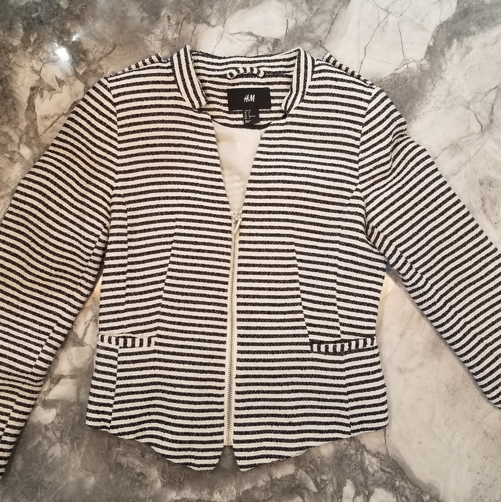 Sz 4 H&M Blazer w/ Zip & 3/4 Sleeves